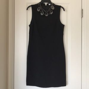 Trina Turk Black Dress with Beaded Choker sz 8